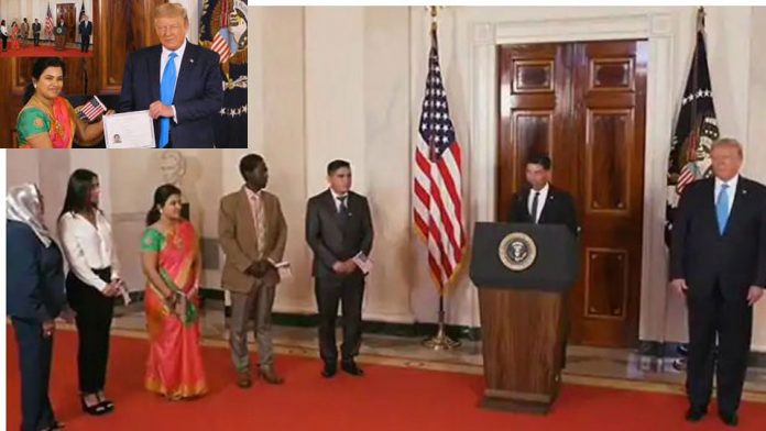 Indian software engineer takes US citizenship, Donald Trump greets White House