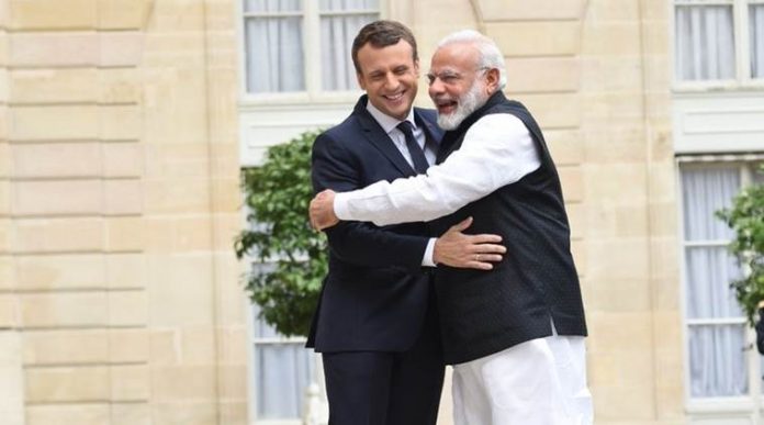 Emmanuel Macron and Modi