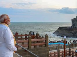 Prime Minister Narendra Modi enjoying the morning sunrise