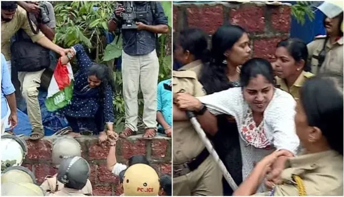 Conflict Erupts During Youth Congress Protest March to P P Divya's House Over Naveen Babu's Death